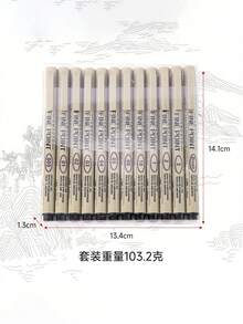 12pcs Fine Tip Waterproof Ink Pens Set - Black, Assorted Nib Sizes, Suitable For Detailed Sketching, Journaling, Outlining And Cartoon Animation, Smooth Floral And Precision Art, Back To School - Black - View 6