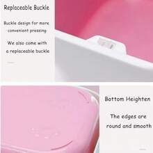 1.8 Galones Blanco Retire Discretamente Su Caja de Arena - Tapa Estilo Planta - Rosa Claro - Rosa - Ver 4