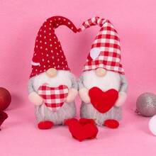 1 buc. Decor de Ziua Mamei Cadou Ornament de pluș cu inimă Rudolph, Afișaj pentru cupluri