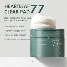 Almofadas de Limpeza Facial de Algodão Suavemente Esfoliantes Toner Heartleaf 77. Hidratante Cuidado de Pele Coreano com PHA e Centella. Não Comedogênico, Ideal para Pele Sensível. A sua alternativa perfeita de almofada zero poros para uma experiência de cuidados com a pele impecável. - 160mL - Visão 2