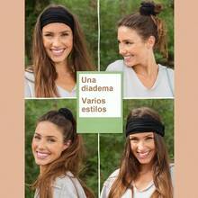 Diademas Deportivas 4 Piezas, Ensanchado Diademas Ejercicio para Mujer Yoga, Diadema Elstica Suave Que Absorbe el Sudor, Adecuada para Mujeres Deportes de Corriendo - black+Blanco+Arroz+Café - Ver 8