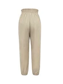 Women Casual Solid Color Double Pockets Tapered 7/8 Pants - Khaki - View 3