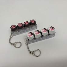 Stress Relief Cat Paw Keychain, Finger Toy, Mechanical Keyboard Switch Tester, Keyring, Desk Accessory, Phone Charm, Novelty Toy, Pop Fidget Toy