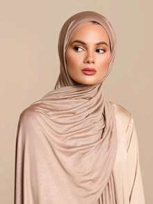 Solid Color Knitted Headscarf - Soft Mercerized Cotton Headscarf, Warm Shawl For Autumn And Winter, Versatile Headscarf Suitable For Daily Wear, Suitable For Casual Outings, Religious Occasions, Office, Travel And Outdoor Activities, Comfortable Mercerized Cotton Scarf, Multi-Purpose Winter Headscarf, Warm Autumn Shawl, Durable Knitted Fabric Scarf, Fashionable Solid Color Headscarf (Various Colors Available) - Multicolor - View 3