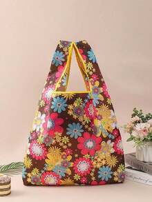 可重复使用的大号可折叠购物袋，带提手，购物手提袋，日常收纳袋