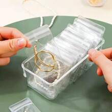 1 Pack Of 10pcs/30pcs/100pcs PVC Transparent Resealable Jewelry Bags, Jewelry Storage Bags, Jewelry Display Bags, To Prevent Oxidation And Tarnish, For Storing Earrings, Necklaces, Jewelry, Small Gifts, Party Favor Bags - 無色 - 查看 5