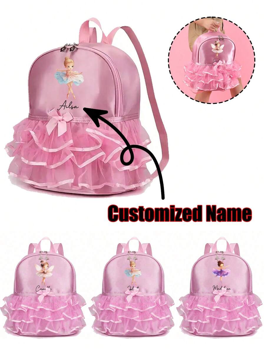 Personalized Customized Name Duffel Bag Dance Bag - Tutu Ruffle Design,Different Ballet Girl Patterns To Choose From,Waterproof Sports Duffel Bag , Versatile Travel Gym Bag, Large Capacity Gym Bag, Stylish Durable Dance Gear Organizer Ideal For Dancers, Athletes & Daily Use, Perfect For Practice, Performances, Workouts & Trips,Small Item Exchange, Valentine's Day Gift, Ramadan Gift, Easter Gift - Multicolor - View 1