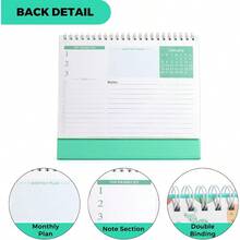 Ml Desk Calendar 2026-2027, Foldable Calendar With Stickers, 18 Months From January 2026 To June 2027, Compact And Practical For Home Office, Green, Jan. 2026-Jun. 2027, 10101 - 如圖 - 查看 5
