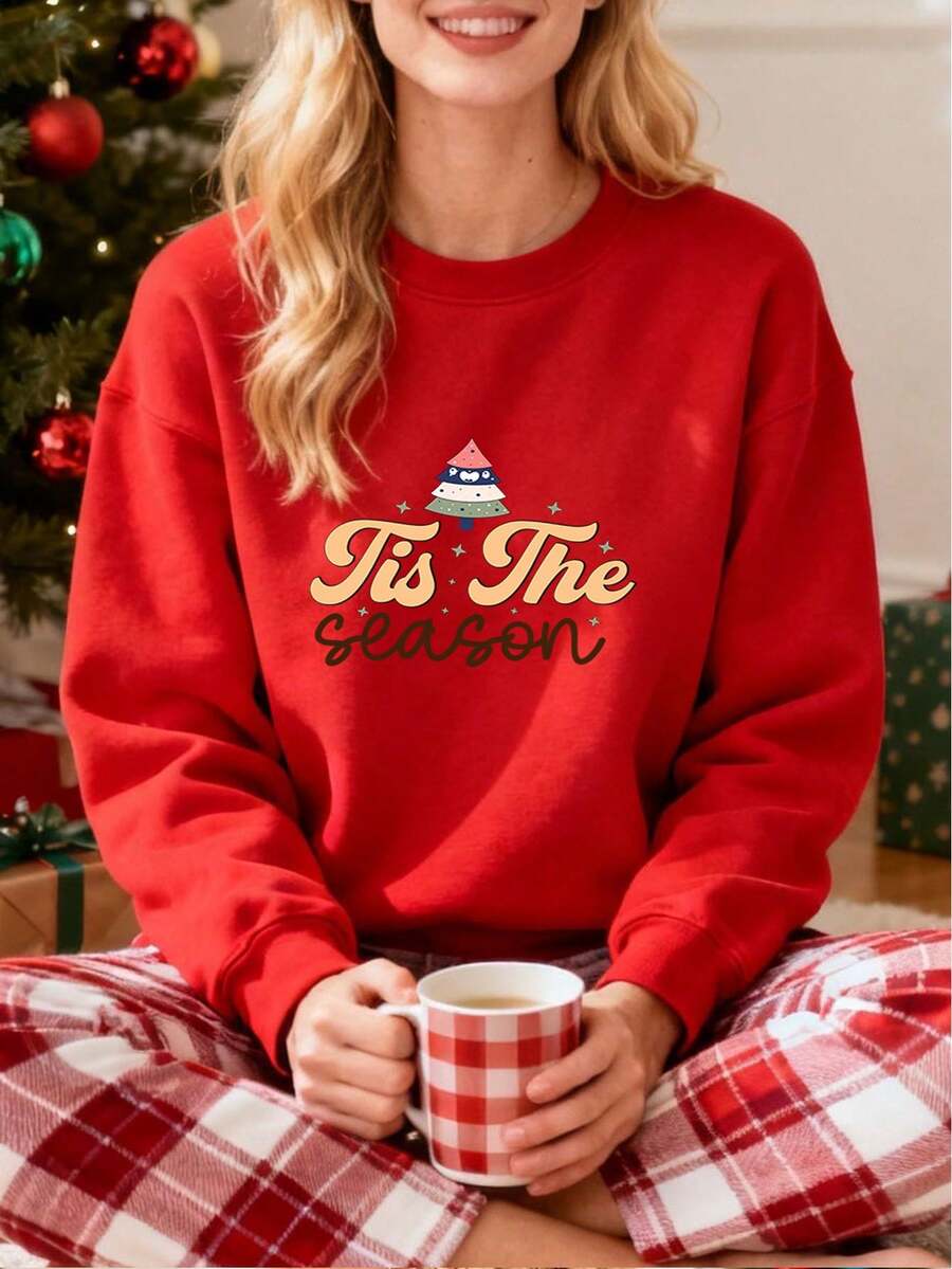 Women Plus Size Sports Sweatshirts - Red - View 1