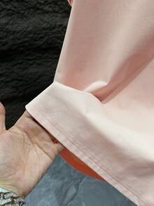 SU ER Men's Fashionable Printed Loose Short Sleeve T-Shirt | Exquisite Design | Summer Essential | Easy To Match, Showcasing Your Style - Pink - View 3