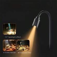 1个可调节LED水族箱灯，3种光束角度（15°/45°/90°），USB夹式防水聚光灯，适用于水生植物造景 - 彩色 - 查看 8