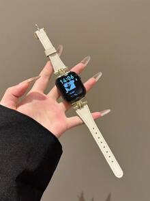 Women's New Microfiber Spliced Leather Metal Strap Compatible With 38/40/41/42/44/45/46/49mm Compatible With Applewatch Strap Ultra/Se10/9/8/7/6/5/4/3/2/1