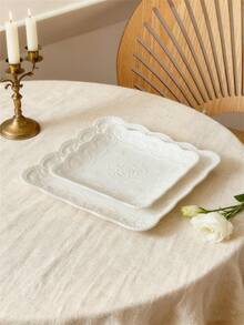 1/3 chiếc Đĩa ăn tối bằng gốm sứ dập nổi phong cách Châu Âu - Đĩa ăn sáng hình con bướm, Đĩa đựng món ăn phụ tinh tế cho bữa trà chiều tại nhà và văn phòng, Đĩa tráng miệng, Đĩa đựng mì ống bít tết, Đĩa đựng salad trái cây - Tấm phù điêu vuông - Xem 7