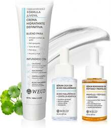 WEUD Skin Care Coreano 3 En 1 Kit, con 1 Crema Hidratante Niacinamida + 1 Serum Centella Asiatica + 1 Serum Péptidos Propóleo, Kit Cuidado Facial Mujer para Hidrata, Ilumina y Unifica el Tono de La Piel - 1 - Ver 4