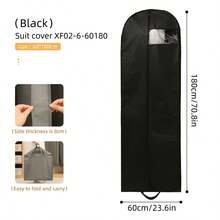 1pc Travel Garment Protector Set, Dustproof Cover Bag, Hanging Dress Bag For Dresses, Wardrobe Hanging Garment Dust Cover Bag, Thick Down Jacket Storage Bag