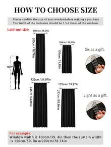 1 件纯色遮光窗帘，带隔热衬里，轻质涤纶面料，顶部挂钩设计，隔热遮光，适用于客厅、卧室、阳台装饰。 - 彩色 - 查看 4