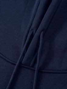 484g/m², Sudadera con Capucha para Hombre de Mezcla de Algodón y Poliéster al 50%, Cómoda y Cálida, Sudadera Casual con Patrón Geométrico para Hombre - Bolsillo Canguro, Lavable a Máquina - Elección Perfecta para Principios de Primavera, Otoño e Invierno - Azul Marino - Ver 5