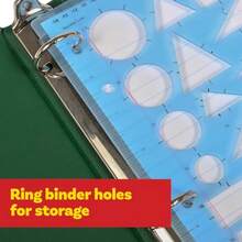 Plantilla de geometría de Learning Advantage Plantilla geométrica resistente para dibujar formas 2D y ángulos de medición incluye regla más una línea numérica con valores negativos - como en la foto - Ver 5