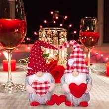 1 buc. Decor de Ziua Mamei Cadou Ornament de pluș cu inimă Rudolph, Afișaj pentru cupluri