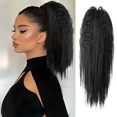 Women's Voluminous Fountain Curly Ponytail Wig - Claw Clip Waterfall Half-Up High Ponytail For Thickening Hair