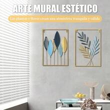 Set de Decoracin de Metal Dorado, 3PCS Decoracion Sala, Adornos para Pared, Cuadros Decorativos para Comedor, Decoracin de Metal Minimalista - 43 * 30cm, para Hogar, Oficina Estilo AEF - Dorado - AEF - Ver 7