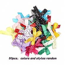 50pcs Round Polka Dot Bow Pendants For Diy Gift Box Holiday Party Decoration, Hair Accessories, Clothing Underwear Socks Bow Accessories - Multicolor - View 8