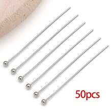 50pcs Ball Head Pins 18K Gold Plated Brass Ball Eye Pins 16/20/25/30/35mm Ball Headpins For DIY Charm Earrings Braceles Necklaces Crafts Jewelry Making