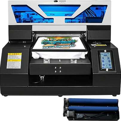 A3 L1800 UV Printer, 2880x1440dpi UV DTG Printer T-Shirt Machine With Vacuum Platform & Print Holder, For Glass Cups Phone Case Fabrics Acrylic Metal Leather Golf Balls Bottles