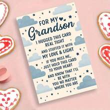 1 tấm thiệp chúc mừng "Cháu trai - Tình cảm gia đình làm trung tâm" kèm phong bì - Thiệp chủ đề gia đình để cổ vũ, thể hiện tình cảm gia đình đặc biệt bằng bài thơ gửi đến cháu trai, hoàn hảo cho bạn bè và người lớn, quà lưu niệm - Đỏ - Xem 11