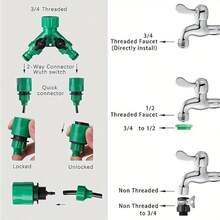 Drip Lrrigation System, Lrrigation System With 1/4 Inch Distribution Tubing, DlY SavingWater Garden Watering System, Automatic Drip Lrrigation Kits For Garden, GreenhouseLawn, Patio - Multicolor - View 4
