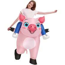 Adult Pink Riding Pig Standing Pig Inflatable Clothing Festival Party Dress Up Performance Props Valentine's Day Costume - Multicolor - View 10