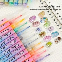 1pc Waterproof Quick-Dry Acrylic Marker Pen For Nail Art Graffiti, Fine Tip, Colorful DIY Nail Painting Marker Pen, 12 Colors/24 Colors Available - Multicolor - View 9