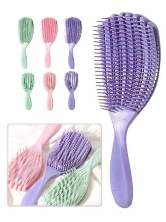 女士章鱼梳 - 多功能造型梳，干湿两用，适用于所有发质（直发、长发、浓密、卷发），防静电，轻松梳理，按摩头皮，气垫设计，居家旅行沙龙及理发店必备