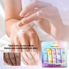 5pcs Gift Set Of Hand Cream, Gift Set, Fruits Plant Fragrance Hand Cream,Moisturizing Hand Cream Travel Size Mother's Day Gift Set For Dry Cracked Hands,Mini Hand Lotion Christmas Gifts Set,Hydrating Hand Care Cream For Men & Women,Mother's Day Gift,Gifts For Her , Festive Gifts - Mauve Purple - View 5