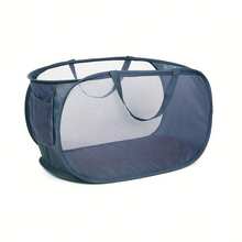 1pc Household Foldable Dirty Clothes Basket, Clothes Storage Basket ,Dirty Clothes Basket Barrel Laundry Basket Bathroom Dirty Clothes Storage Basket New Type Laundry Basket Foldable Popup Net Basket Dirty Clothes Basket With Handlelaundry Hamper,Washing Basketbathroom Organizer,Basket,Storage Basket,Foldable Laundry Basket - 墨綠色 - 查看 8