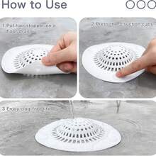 Reusable Flexible Shower Drain Cover With Hair Catcher - Portable & Durable Bath Drain Guard For Hotel, Cottage, Farmhouse Bathrooms - Enhanced Drain Strainer For Easy Cleaning & Clog Prevention (1-Pack) - White - View 4