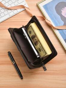 时尚男士长款钱包，商务多卡位大容量单拉链长款钱包，男士零钱包和手机袋 - 彩色 - 查看 5