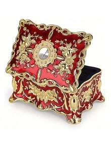 Vintage Rectangle Trinket Jewelry Box Treasure Chest Box Jewelry Decorative Box, Vintage Jewelry Box Small Trinket Jewelry Storage Box Valentine's Day Gift For Women Girls , Makeup Room Decor,Room Decor - Multicolor - View 5