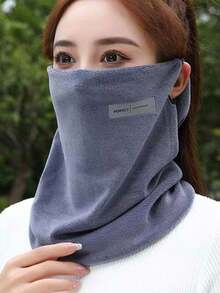 1件女士日德式抓绒围脖，秋冬季保暖；1件男士韩式针织面罩，防风，适合户外骑行 - 彩色 - 查看 10