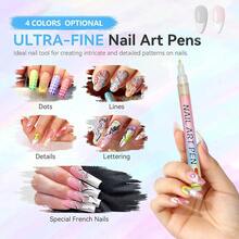 1 pieza Marcador acrílico impermeable y de secado rápido para arte de uñas y dibujos, punta fina, recargable, marcador colorido DIY para pintar uñas