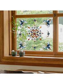 1pc European-Style Colorful Retro Pattern Decorative Sticker, PVC Sticker, Removable Self-Adhesive Easy-Tear Sticker, Home Decoration To Refresh Your Life, Holiday Decoration Sticker, Birthday And Graduation Gift. - Multicolor - View 5