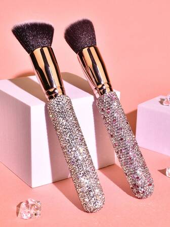 1支装 - 镶钻设计，闪耀夺目。适用于化妆刷、美容工具、化妆品和粉底刷。适合所有肤质。可用作指甲清洁刷。专业化妆刷。腮红刷、遮瑕刷、散粉刷、高光刷、修容刷、粉底刷、遮瑕刷、腮红刷、修容刷、腮红刷、古铜粉刷、散粉刷、粉底刷、腮红刷