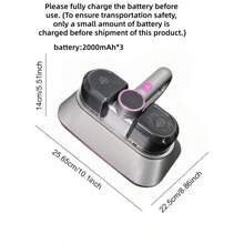 1 Stück tragbarer Handstaubmilbenentferner, Heim-Staubmilben-Staubsauger für Sofa, Bett, kleine Haushaltsgeräte, Tastatur, Teppichreinigung, 2000mAh*3/100W/70dB (Bitte vor Gebrauch vollständig aufladen)