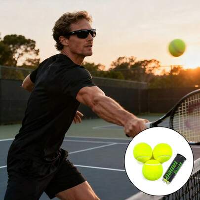 1 Can Of 3pcs Cricket Balls, Made Of Synthetic Fiber + Rubber, Standard Size Suitable For Daily Cricket Training And Matches, Moderate Elasticity Adult Training Equipment, Individually Packaged