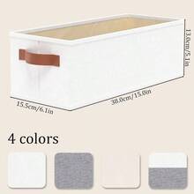 Cestas de almacenamiento, cajas de tela con asas, blancas, 15x 6.1x 5.1 pulgadas - 15 x 5,1 x 6,1 pulgadas (paquete de 3) + Blanco - Ver 7