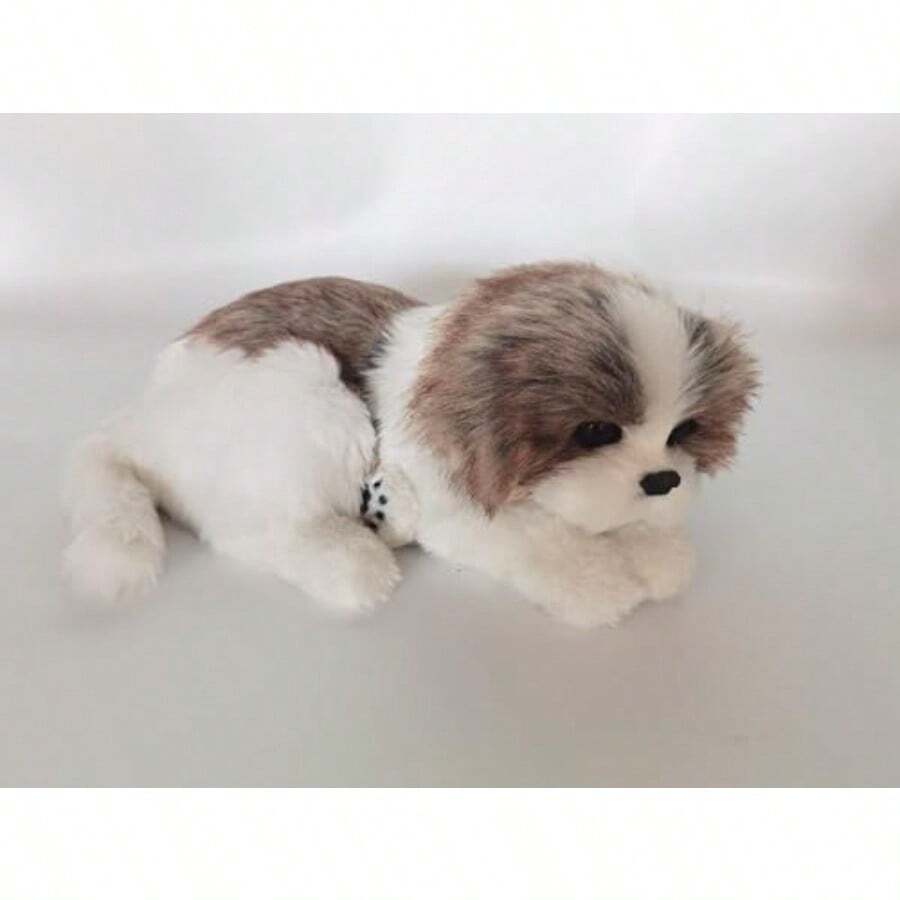 Shih Tzu Dog Realistic Lifelike Stuffed Interactive Nodding Pet Toy Designed As A Companion Pet Puppy With 100 Handcrafted Synthetic Fur For Home Decor And  In Living Rooms Bedrooms Or Offices - 如圖 - 查看 1