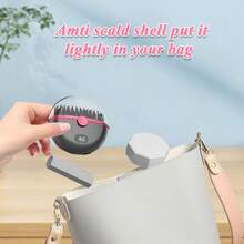 Mini Portable Cordless Straight Hair Comb,Portable Negative Ion Straightening Brush,Long Battery Hot Comb Hair Straightener,Lightweight & Mini Carry,Settings Anti-Scald