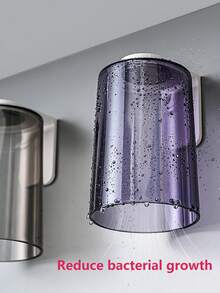 磁吸式悬挂漱口杯，透明简约牙刷杯，家用洗漱杯，壁挂式牙刷杯架