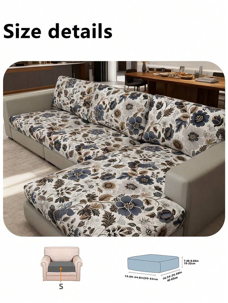 1pc Leaf Print Sofa Cushion Cover, Modern Tropical Leaf Print Sofa Seat Cushion Cover, Suitable For Home - Multicolor - View 14