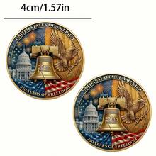 250th Anniversary Commemorative Coin Set (1776-2025) - Reproduction Military Challenge Coin With American Capitol And Eagle Design, Collectible Medal, Plastic Boxed, Limited Edition Gift For History Enthusiasts And Collectors - 金色 - 查看 3
